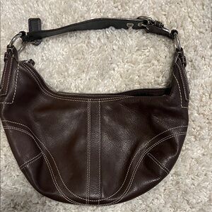 Vintage Coach brown leather crescent SoHo shoulder bag